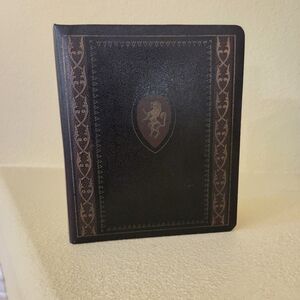 Vintage Brown Lion Crest Leather Address Book Organizer